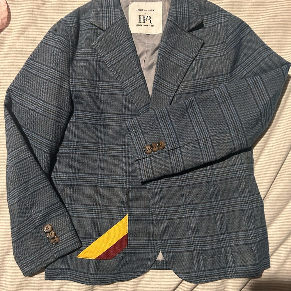 Janie and Jack Blue Plaid Kids Blazer
